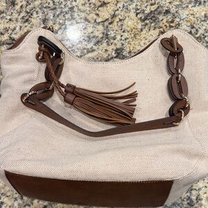 Kelly & Katie Cream and Brown Shoulder Bag